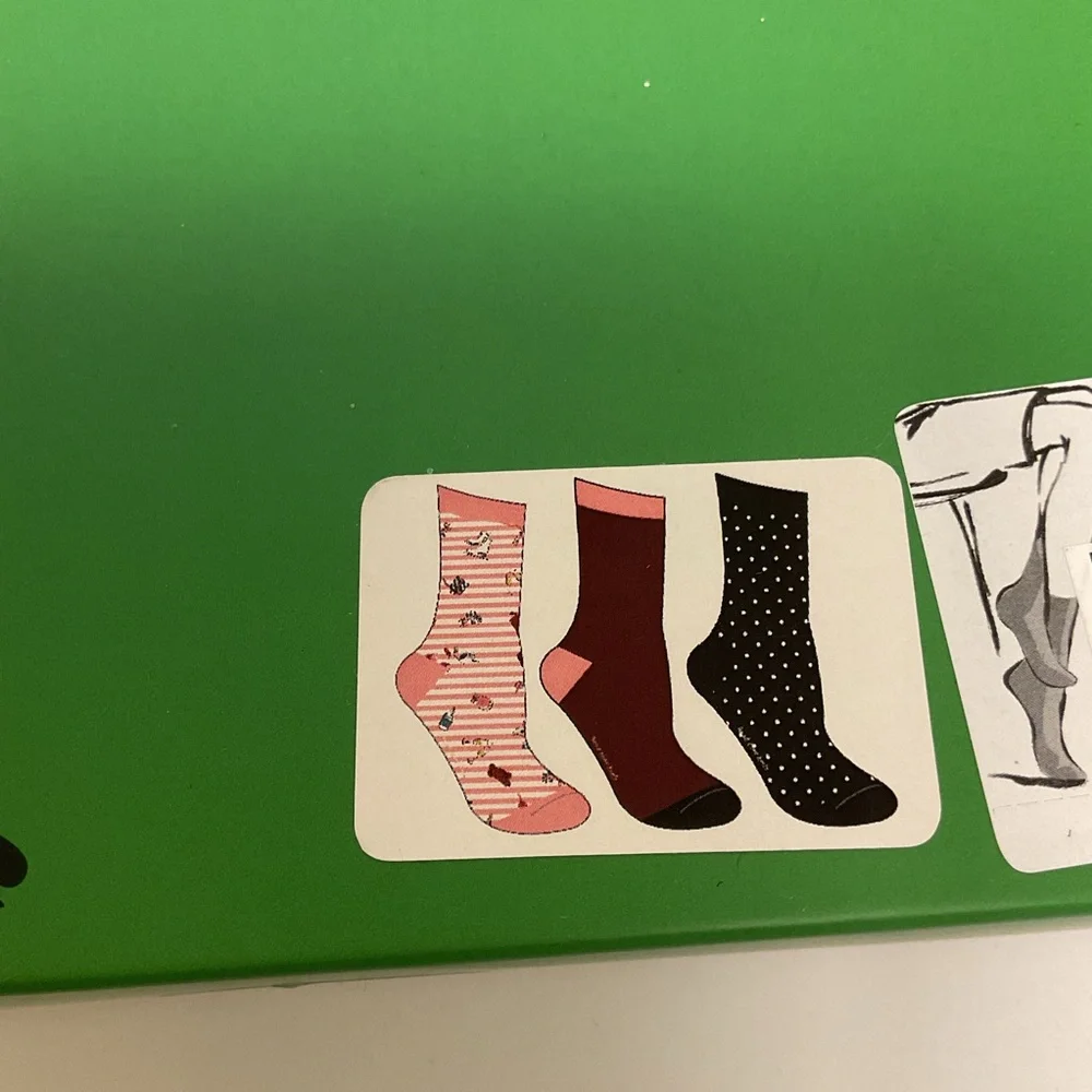 KATE SPADE 3 PAIR PACK COTTON BLEND CREW SOCKS MULTI PATTERN OS NWT